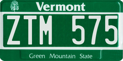 VT license plate ZTM575