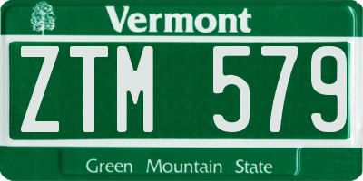 VT license plate ZTM579
