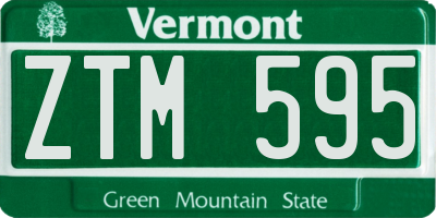 VT license plate ZTM595