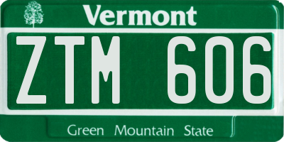 VT license plate ZTM606