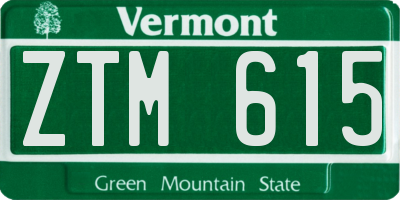 VT license plate ZTM615