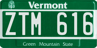 VT license plate ZTM616