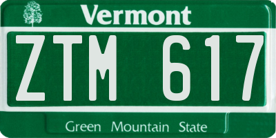 VT license plate ZTM617