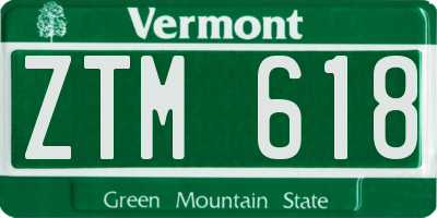 VT license plate ZTM618