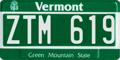 VT license plate ZTM619