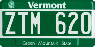 VT license plate ZTM620