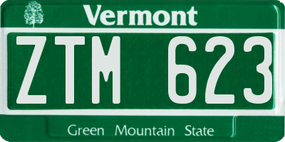 VT license plate ZTM623