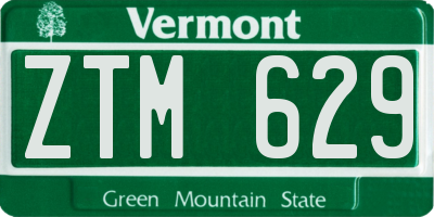 VT license plate ZTM629