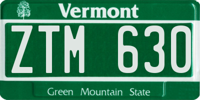 VT license plate ZTM630