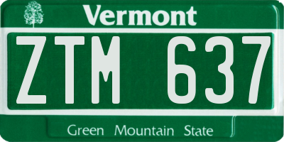 VT license plate ZTM637