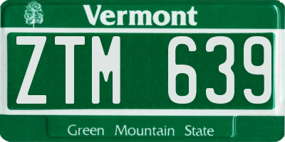 VT license plate ZTM639