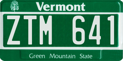 VT license plate ZTM641
