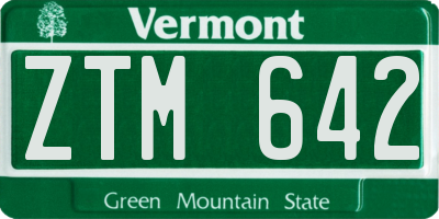 VT license plate ZTM642