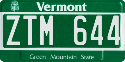 VT license plate ZTM644