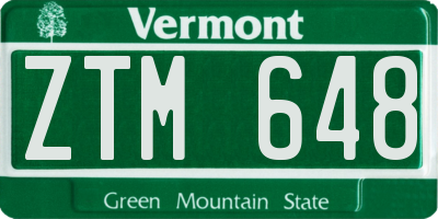 VT license plate ZTM648