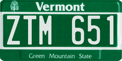 VT license plate ZTM651