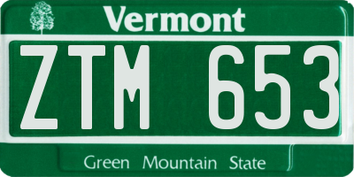 VT license plate ZTM653