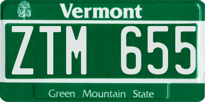 VT license plate ZTM655