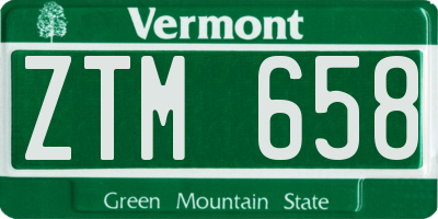 VT license plate ZTM658