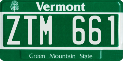 VT license plate ZTM661