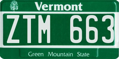 VT license plate ZTM663