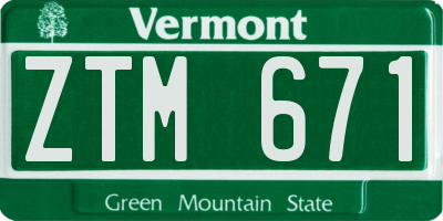 VT license plate ZTM671