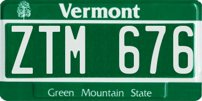 VT license plate ZTM676