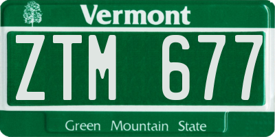 VT license plate ZTM677
