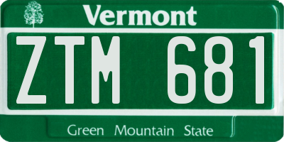 VT license plate ZTM681