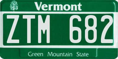 VT license plate ZTM682