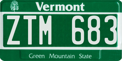 VT license plate ZTM683