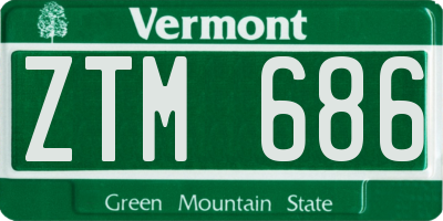 VT license plate ZTM686