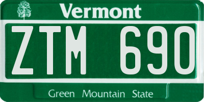 VT license plate ZTM690