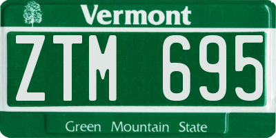 VT license plate ZTM695