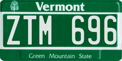 VT license plate ZTM696