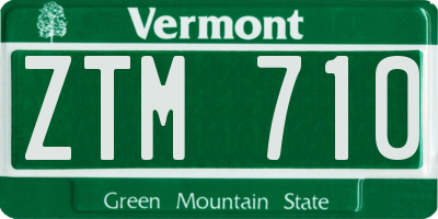 VT license plate ZTM710