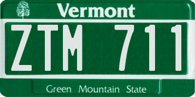 VT license plate ZTM711