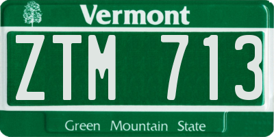 VT license plate ZTM713