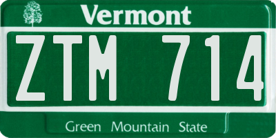 VT license plate ZTM714