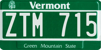 VT license plate ZTM715