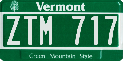 VT license plate ZTM717