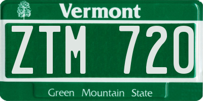 VT license plate ZTM720