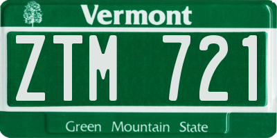 VT license plate ZTM721