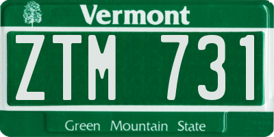 VT license plate ZTM731
