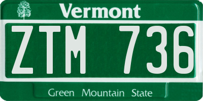 VT license plate ZTM736