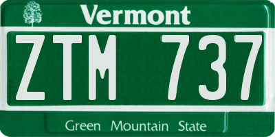 VT license plate ZTM737