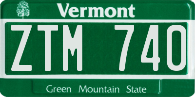 VT license plate ZTM740