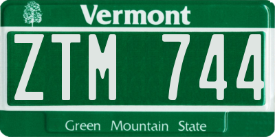 VT license plate ZTM744