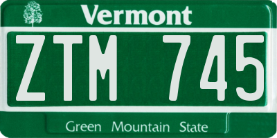 VT license plate ZTM745