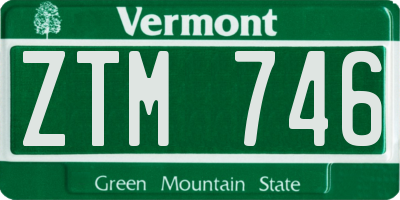 VT license plate ZTM746